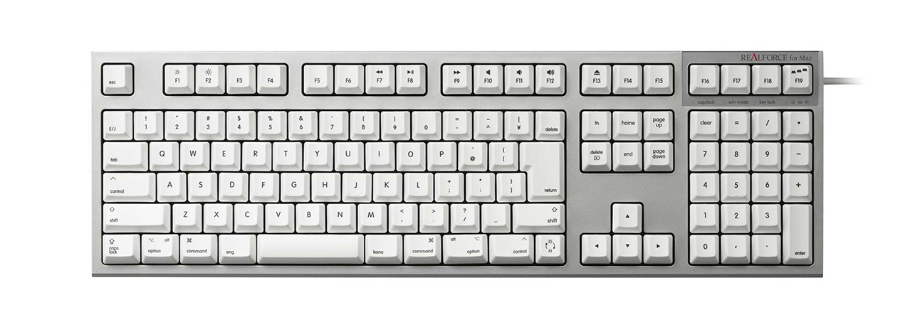 最終売り尽くし！】REALFORCE SA for MAC ホワイト 114キー日本語配列