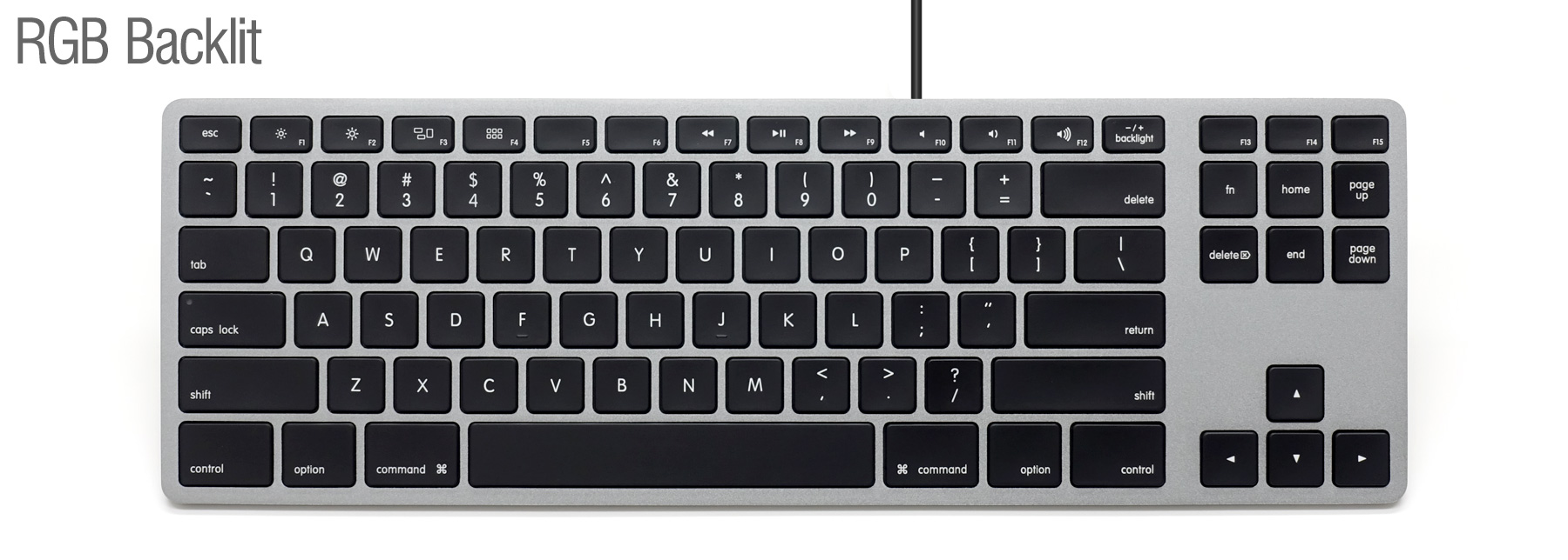 Matias RGB Backlit Wired Aluminum Tenkeyless keyboard for Mac - Space Gray 英語配列