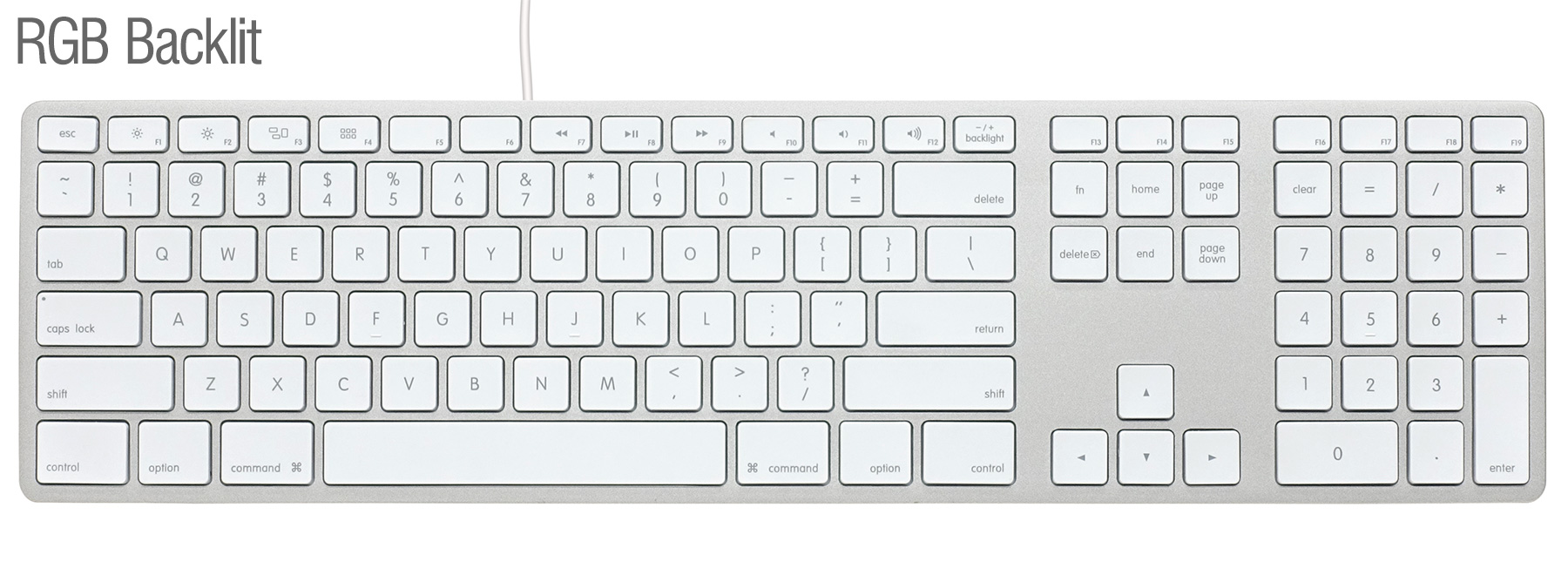 【通販限定】Matias RGB Backlit Wired Aluminum keyboard for Mac - Silver 英語配列
