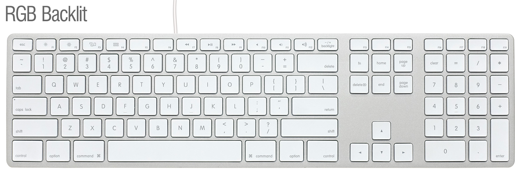 通販限定】Matias RGB Backlit Wired Aluminum keyboard for Mac