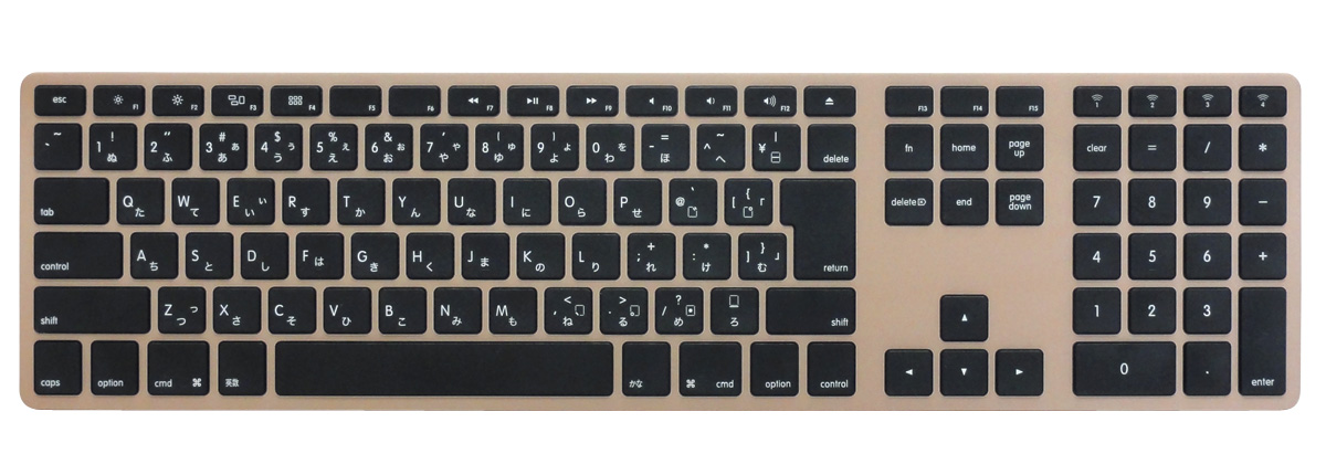 Matias Wireless Aluminum Keyboard - Gold 日本語配列