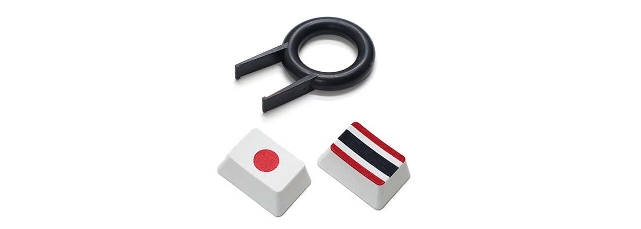 【直販限定】Majestouch用　フラッグキーキャップ2個+簡易キー引き抜き工具セット　『日本+タイ+簡易キー引き抜き工具』