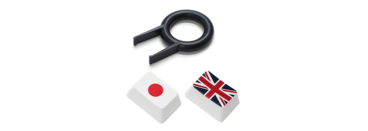 【直販限定】Majestouch用　フラッグキーキャップ2個+簡易キー引き抜き工具セット　『日本+イギリス(Tabキー用)+簡易キー引き抜き工具』