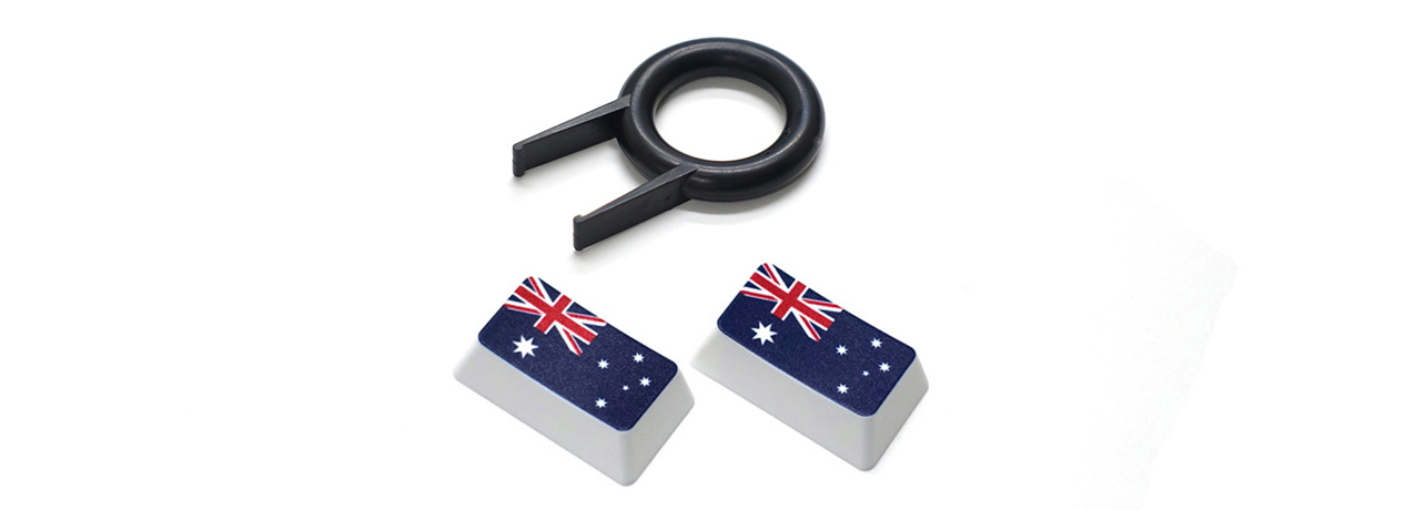 【直販限定】Majestouch用　フラッグキーキャップ2個+簡易キー引き抜き工具セット　『オーストラリア×2+簡易キー引き抜き工具』
