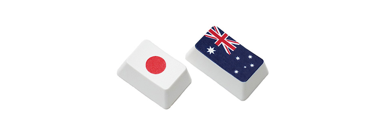 【直販限定】Majestouch用　フラッグキーキャップ2個セット　『日本+オーストラリア』