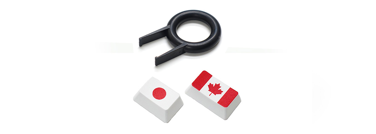 【直販限定】Majestouch用　フラッグキーキャップ2個+簡易キー引き抜き工具セット　『日本+カナダ+簡易キー引き抜き工具』