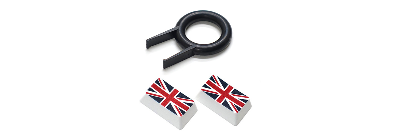 【直販限定】Majestouch用　フラッグキーキャップ2個+簡易キー引き抜き工具セット　『イギリス(CapsLockキー用)×2+簡易キー引き抜き工具』