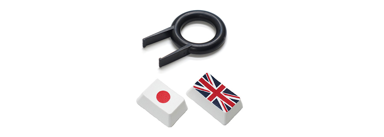 【直販限定】Majestouch用　フラッグキーキャップ2個+簡易キー引き抜き工具セット　『日本+イギリス(CapsLockキー用)+簡易キー引き抜き工具』