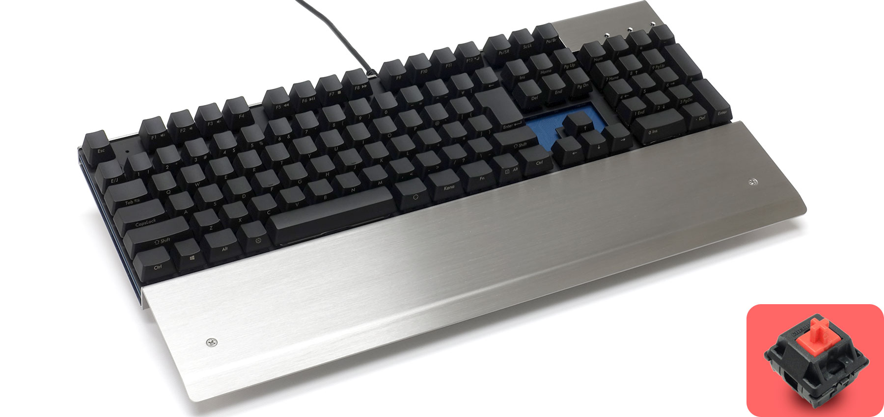 Majestouch Metal SUS NKD 静音赤軸・フルサイズ・前面印字・日本語かななし・PBTキーキャップ 黒
