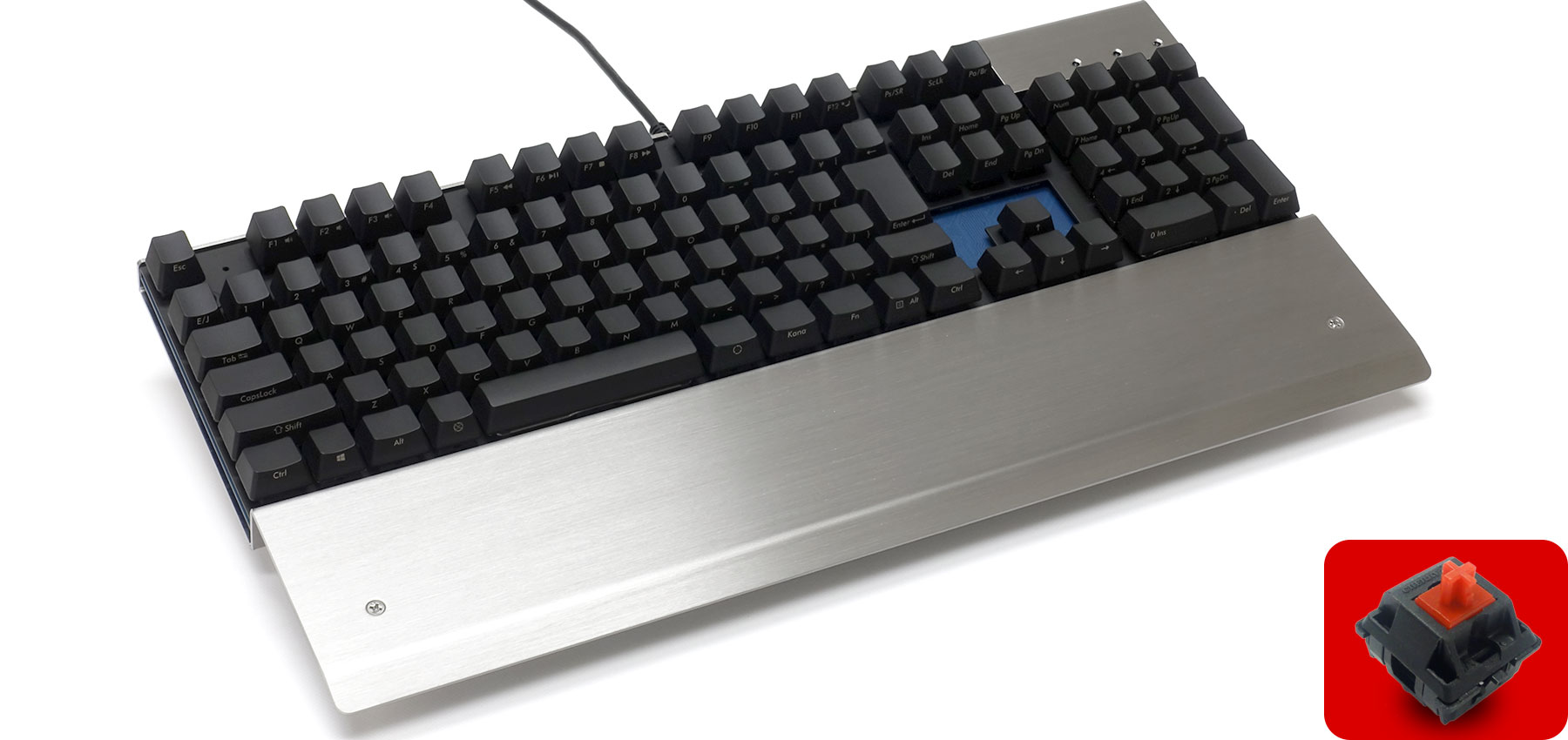 Majestouch Metal SUS NKD 赤軸・フルサイズ・前面印字・日本語かななし・PBTキーキャップ 黒