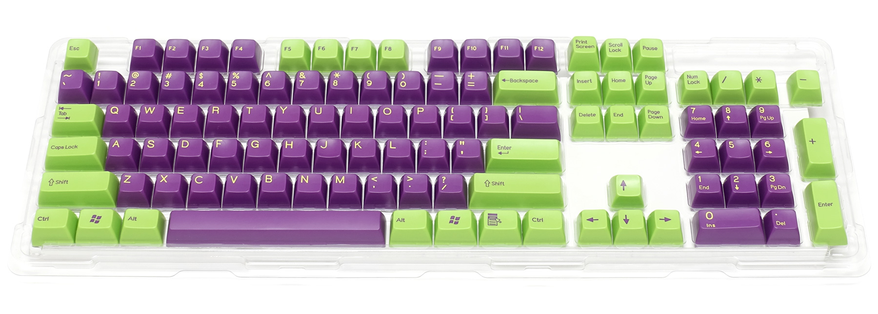 Double-shot keycap set for Majestouch 2 / Green & Purple