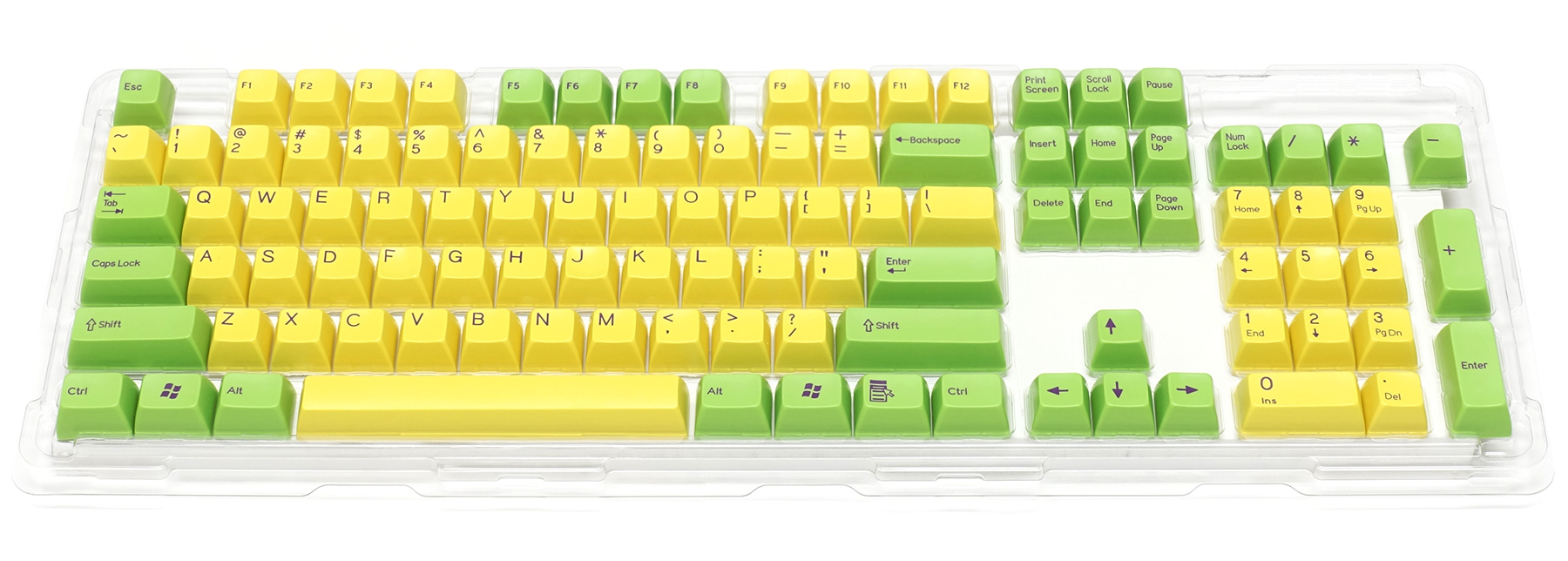 Double-shot keycap set for Majestouch 2 / Green & Yellow