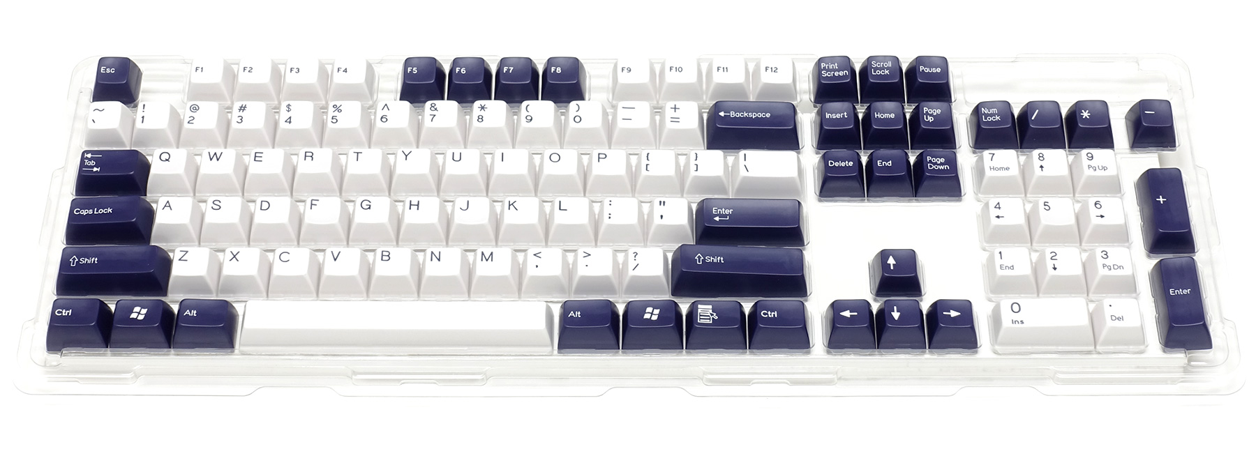 Double-shot keycap set for Majestouch 2 / Navy & White