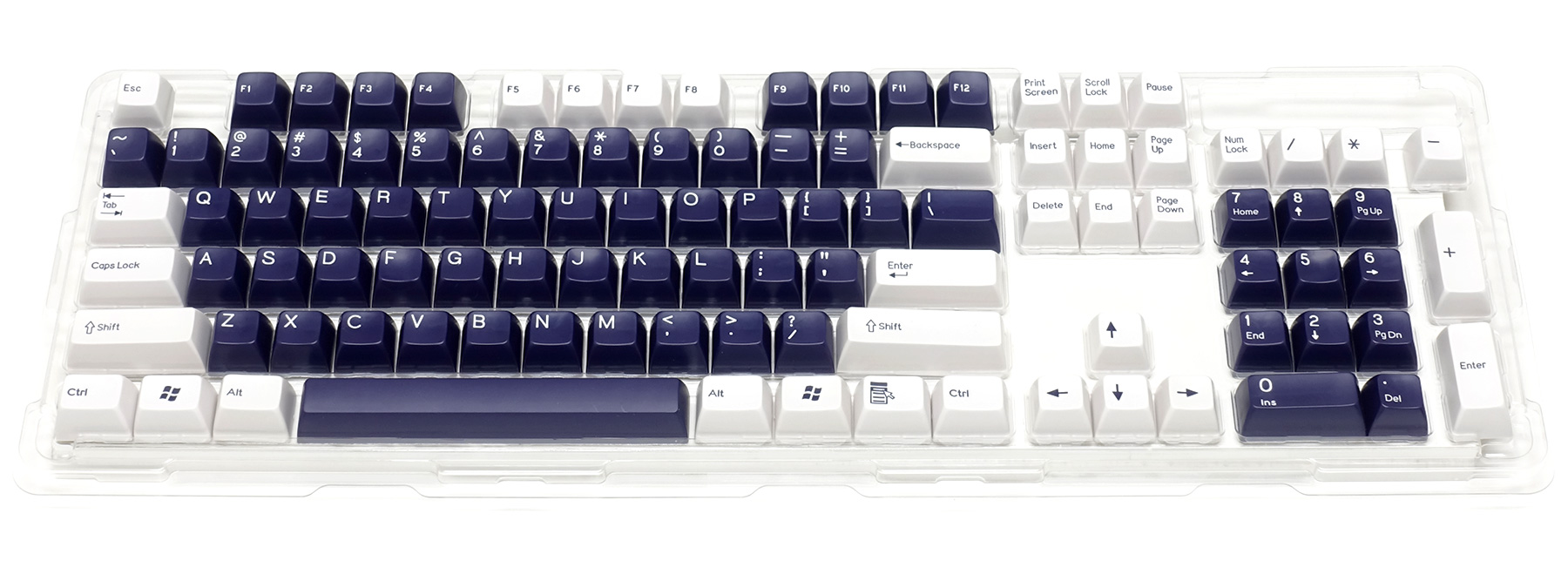 Double-shot keycap set for Majestouch 2 / White & Navy